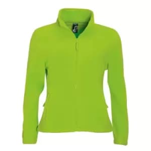 SOLS Womens/Ladies North Full Zip Fleece Jacket (L) (Lime)