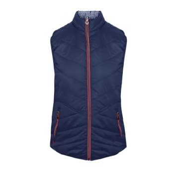 Island Green Quilted Reversible Golf Gilet Ladies - Navy/Rasp