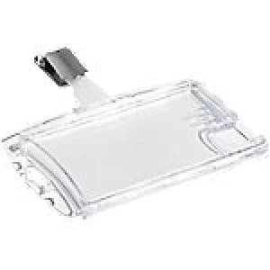 Durable Security Pass Badge Holder with Clip Transparent Portrait and Landscape 87 x 54mm 801319 25 Pieces
