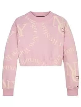 Tommy Hilfiger Girls Timeless Tommy Sweatshirt - Pink, Size Age: 10 Years, Women