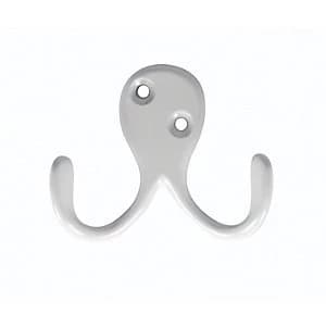 Wickes Two Pronged Screwed Hook White