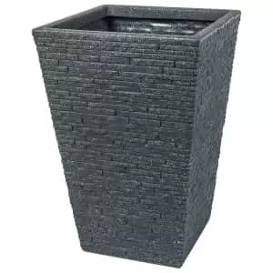 Slate Effect Tall Ash Slate Plant Pot