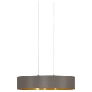 Maserlo - 2 Light Oval Ceiling Pendant Bar Light Satin Nickel Cappuccino, E27 - Eglo