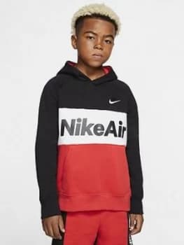 Nike Sportswear Air Older Boys Overhead Hoodie - Black/Red