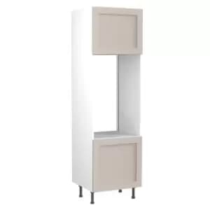 KitchenKIT Shaker 60cm Double Oven Unit- Matt Light Grey