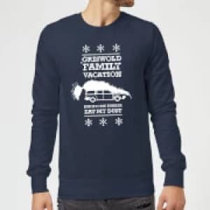 National Lampoon Griswold Vacation Ugly Knit Christmas Sweatshirt - Navy - 3XL
