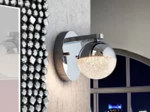 Sphere Integrated LED Wall Lamp Polished chrome