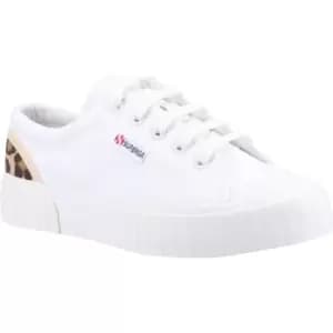 Superga 2630 Stripe Pad Leopard Shoes Female White/Leopard UK Size 8
