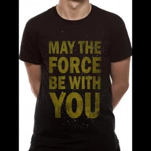 Star Wars - Force Text Mens Small T-Shirt - Black
