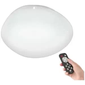 Eglo - Sileras LED Flush Ceiling Light White cct, Remote Control Included