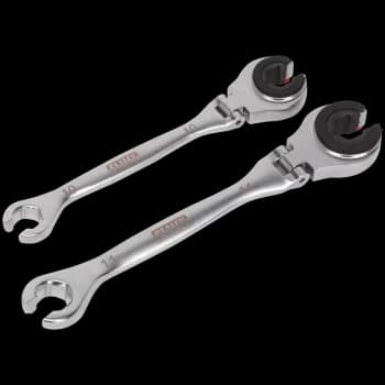 Sealey 2 Piece Ratcheting Brake Pipe Spanner Set