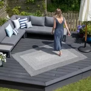 Hermes Weatherproof Outdoor Rug - Honed Slate Grey - 220cm x 160cm