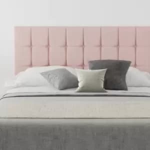 Sinatra Upholstered Headboard, Pure Pastel Cotton, Tea Rose - Headboard 60cm Size Small Double (120x190)