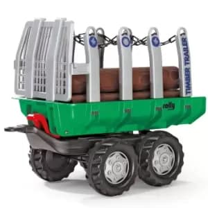 Rolly Kid's Ride-On Timber Trailer with Logs - Green