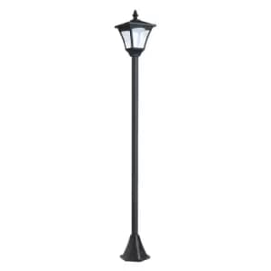 Outsunny Outdoor Garden Solar Post Lamp Sensor Dimmable LED Lantern Bollard Pathway 1.2M Tall - Black