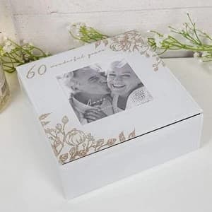 Amore By Juliana 60 Years Glass Trinket Box with Frame