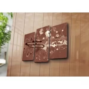 3PATK-91 Multicolor Decorative Canvas Painting (3 Pieces)