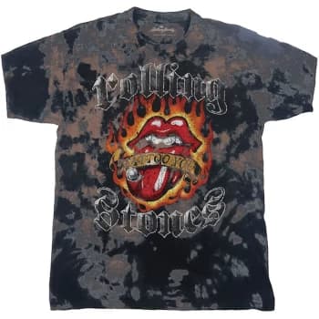 The Rolling Stones - Tattoo Flames Unisex Large T-Shirt - Grey