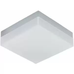 Loops - IP44 Outdoor Wall Light White Plastic 8.2W Built in LED Porch Lamp