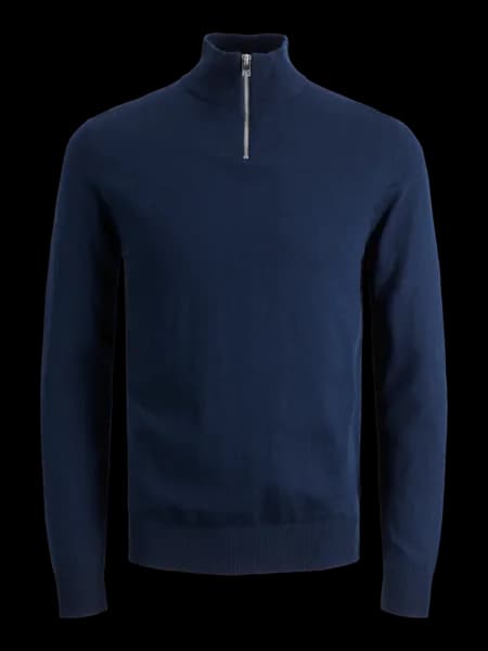 Jack & Jones Blue / Navy Blazer Plain Half Zip Jumper Navy Male S 200921UK