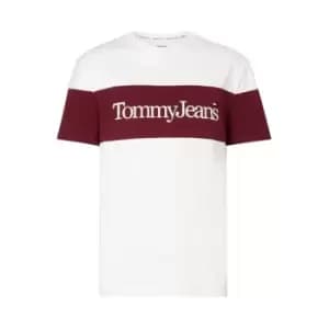 Tommy Jeans Tjm Clsc Serif Linear Block Tee - White