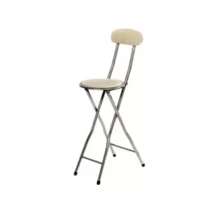 White Padded Folding Breakfast Kitchen Bar Stool Seat