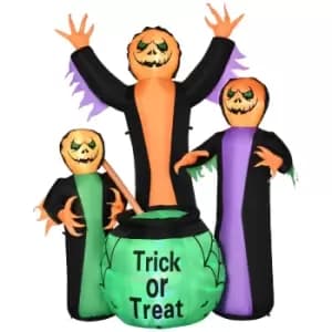 Homcom 8ft Inflatable Halloween Witch And Magical Potion Lighted Blow-up Outdoor Decor