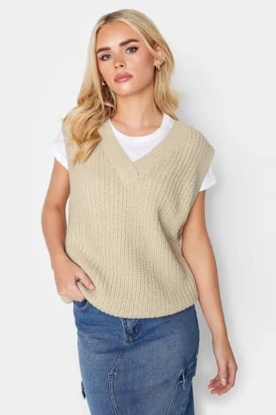 Petite Chunky Knit Vest Top