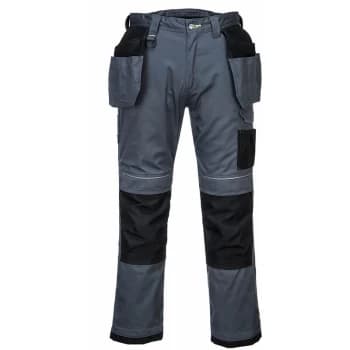 Portwest - T602 - Grey/Black 46 Regular PW3 Holster Work Trousers Combat Cargo Pants