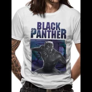 Black Panther Movie - White Logo Image Mens Large T-Shirt - White