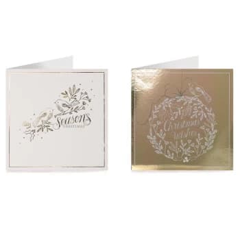 Tom Smith Tom Smith 12 Pack of Premium Christmas Cards - GOLDEN FOLIAGE