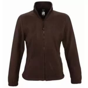 SOLS Womens/Ladies North Full Zip Fleece Jacket (L) (Dark Chocolate)