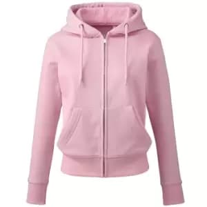 Anthem Womens/Ladies Organic Full Zip Hoodie (L) (Pink)