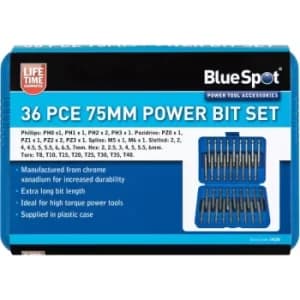 BlueSpot 14150 36 Piece 75mm Power Bits Set