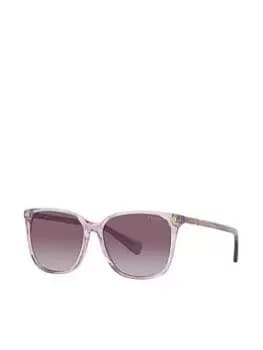 Ralph Lauren Square Sunglasses - Shiny Striped Purple
