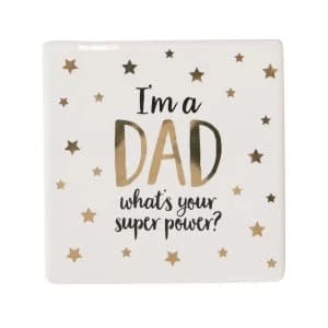 Sass & Belle Metallic Monochrome I'm A Dad Coaster