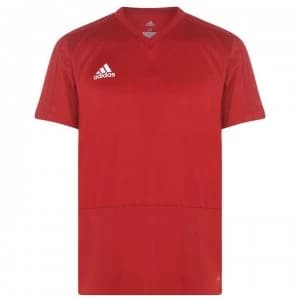 adidas Climacool V Neck T-Shirt Mens - Red/White