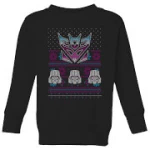 Decepticons Classic Ugly Knit Kids Christmas Sweatshirt - Black - 5-6 Years