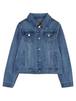 Levis Girls Stretch Denim Trucker Jacket - Blue Size 6 Years, Women