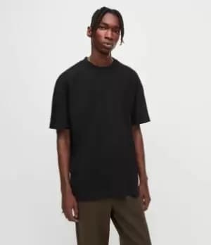 AllSaints Mens Isac Organic Cotton T-Shirt, Jet Black, Size: M