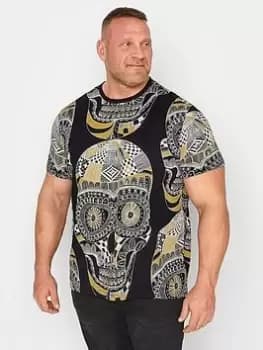BadRhino Paisley Skull T-Shirt, Black, Size 1Xl, Men