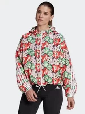 adidas Marimekko X Wnd Jacket, White/Multi Size M Women