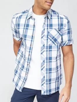 Regatta Deakin Short Sleeve Checked Shirt - White, Size S, Men