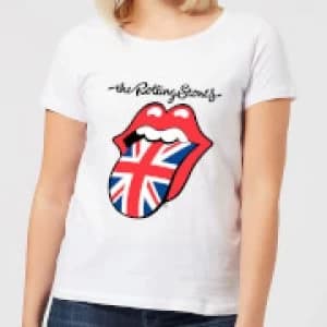 Rolling Stones UK Tongue Womens T-Shirt - White - 3XL