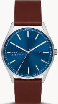 Skagen Watch Holst Espresso Leather Mens