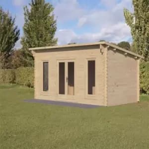 Forest Elmley 5.0m x 3.0m Log Cabin Double Glazed 24kg Polyester Felt, No Underlay
