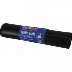 Faithfull Black Rubble Sacks Pack of 6