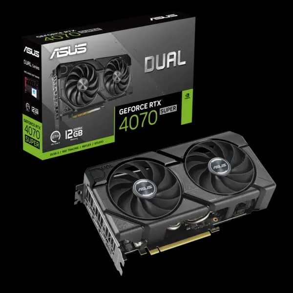 ASUS Dual EVO GeForce RTX 4070 SUPER 12GB GDDR6X DLSS3 Graphics Card - DUAL-RTX4070S-12G-EVO
