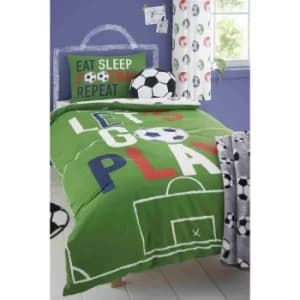 Catherine Lansfield Eat Sleep Football Reversible Duvet Set