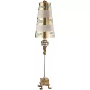 Loops - Table Lamp Duck Feet Gold Leaf Acid Etched Base Striped Shade LED E27 100W